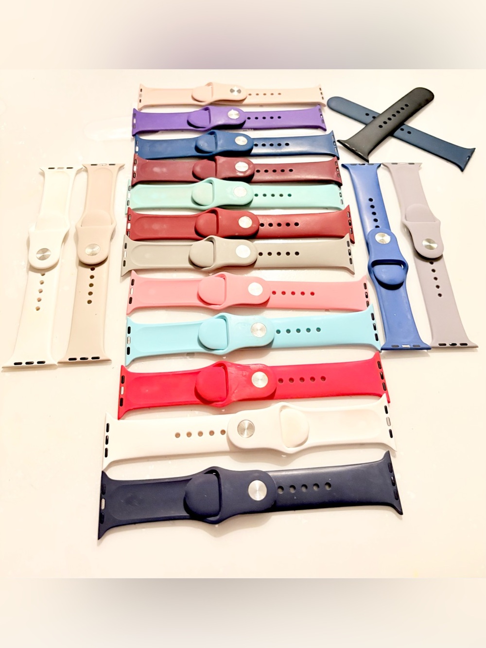 Silicone Replacement Smartwatch Bands - Assorted Colors Lot of 16 38/40/42/44mm